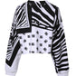 White Black Zebra Print Sweatshirt Sweater