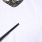 White Cotton Anchor Chain Embroidery Tank Top