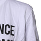 White Cotton Printed Round Neck Top T-shirt