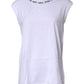 White Cotton Sleeveless Printed Tank T-shirt