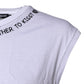 White Cotton Sleeveless Printed Tank T-shirt