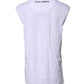 White Cotton Sleeveless Printed Tank T-shirt