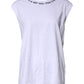 White Cotton Sleeveless Printed Tank T-shirt