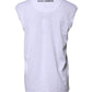White Cotton Sleeveless Printed Tank T-shirt