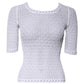 White Viscose Short Sleeve Crochet Top