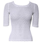 White Viscose Short Sleeve Crochet Top