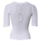 White Viscose Short Sleeve Crochet Top