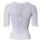 White Viscose Short Sleeve Crochet Top