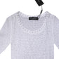 White Viscose Short Sleeve Crochet Top