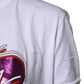 White Printed Cotton Round Neck Top T-shirt