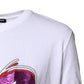 White Printed Cotton Round Neck Top T-shirt