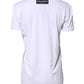 White Printed Cotton Round Neck Top T-shirt