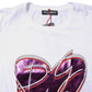 White Printed Cotton Round Neck Top T-shirt