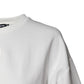 White Cotton Blend 3/4 Sleeves Blouse Top