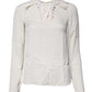 Cream Floral Lace Long Sleeves Blouse Top