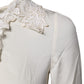 Cream Floral Lace Long Sleeves Blouse Top