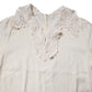 Cream Floral Lace Long Sleeves Blouse Top