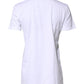 White Cotton Printed Round Neck Top T-shirt