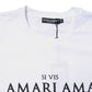 White Cotton Printed Round Neck Top T-shirt