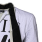 White Cotton Silk Blend Ascot Collar T-shirt
