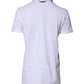 White Cotton Silk Blend Ascot Collar T-shirt