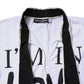 White Cotton Silk Blend Ascot Collar T-shirt
