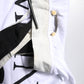 White Cotton Silk Blend Ascot Collar T-shirt