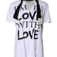 White Cotton Silk Blend Ascot Collar T-shirt