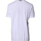 White Cotton Silk Blend Ascot Collar T-shirt