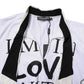 White Cotton Silk Blend Ascot Collar T-shirt