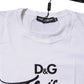White Cotton DG Floral Embroidered Top T-shirt