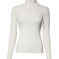 Cream Long Sleeves Turtleneck Slim Sweater