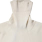 Cream Long Sleeves Turtleneck Slim Sweater