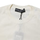 Cream Short Sleeve Silk Round Neck Blouse Top