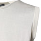 Cream Sleeveless Silk Round Neck Tank Top
