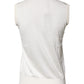 Cream Sleeveless Silk Round Neck Tank Top