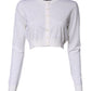 Cream Cashmere Knit Cropped Cardigan Sweater