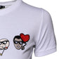 White #DGFAMILY Cotton Embroidery T-shirt