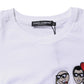 White #DGFAMILY Cotton Embroidery T-shirt