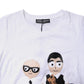White Cotton #DGFAMILY Embroidery T-shirt