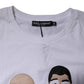 White #DGFAMILY Embroidery Cotton T-shirt