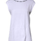 White Cotton Sleeveless Printed Tank T-shirt