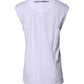White Cotton Sleeveless Printed Tank T-shirt
