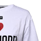 White Printed Round Neck Top Cotton T-shirt