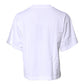 White Printed Round Neck Top Cotton T-shirt
