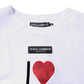White Printed Round Neck Top Cotton T-shirt