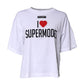 White Printed Round Neck Top Cotton T-shirt