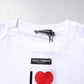 White Printed Round Neck Top Cotton T-shirt