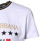 White Printed Round Neck Top Cotton T-shirt
