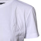 White Short Sleeves Round Neck Top T-shirt